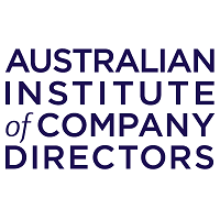 Australian institute of company directors, the five words all composing a square of text in four seperate lines.